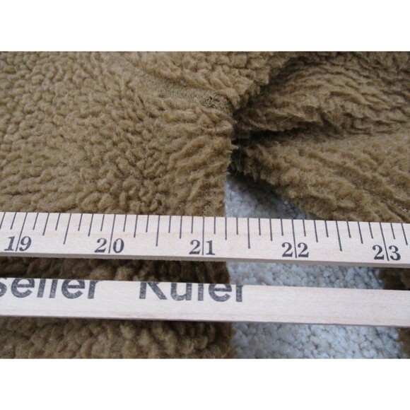 Old Navy Sweater Womens Medium M Caramel Brown Sherpa Shell Fleece Full Zip - Picture 8 of 10